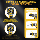 Parafusadeira e Furadeira Impacto Sem Fio 36v Maleta 2 Bateria Amarelo 50 Hz/60 Hz