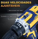 Parafusadeira e Furadeira Impacto Sem Fio 36v Maleta 2 Bateria Amarelo 50 Hz/60 Hz