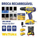 Parafusadeira e Furadeira Impacto Sem Fio 36v Maleta 2 Bateria Amarelo 50 Hz/60 Hz